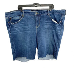 Torrid High Rise Cut Off Bermuda Jean Shorts Women's Plus Size 26